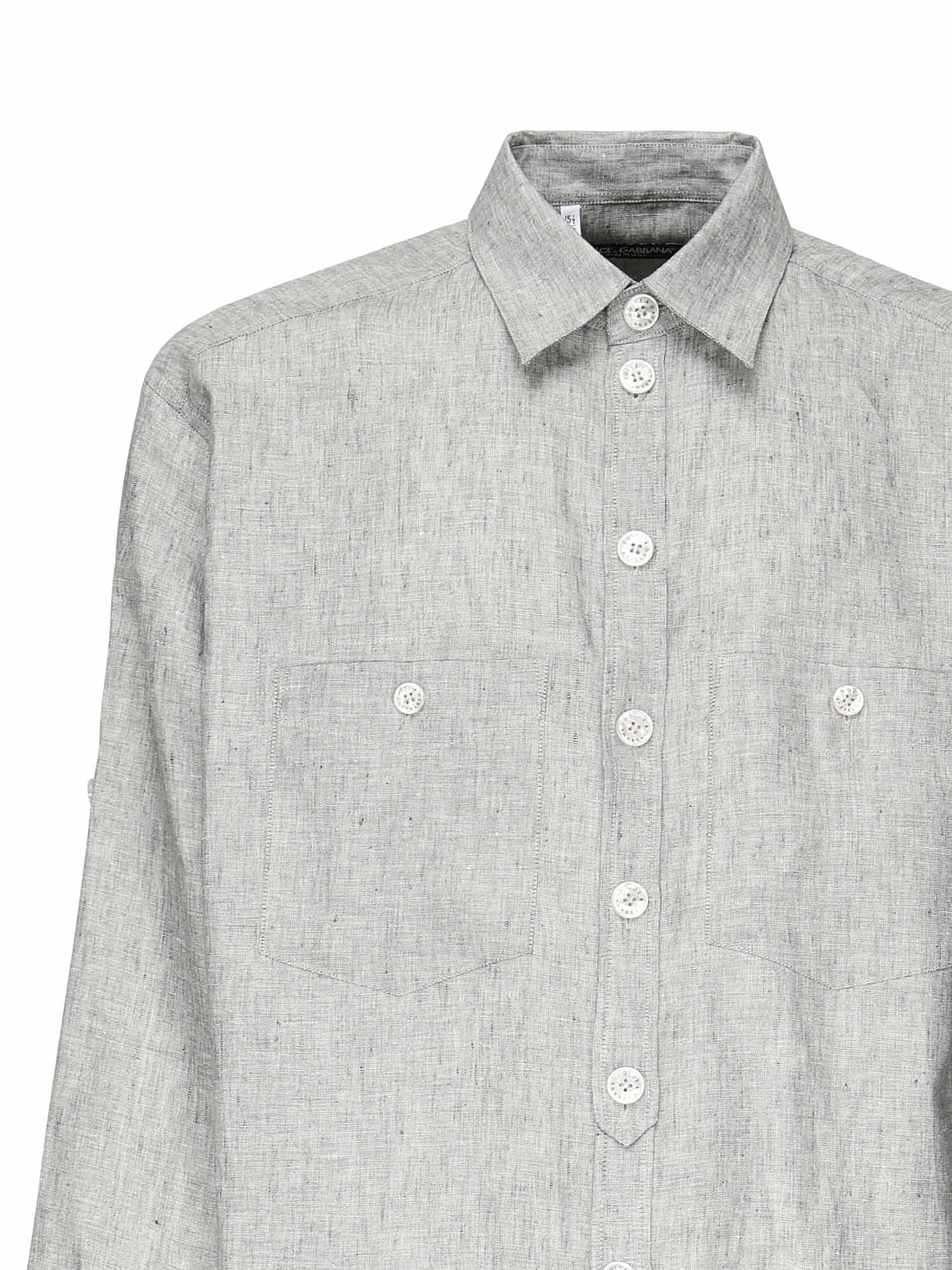 Dolce & Gabbana Shirts Grey Linen