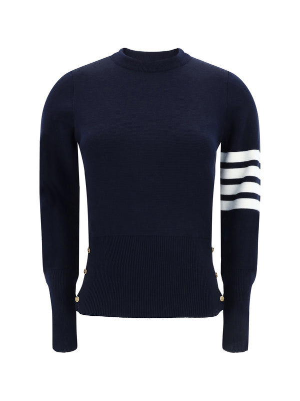 Thom Browne 100% Virgin Wool sweater in navy
