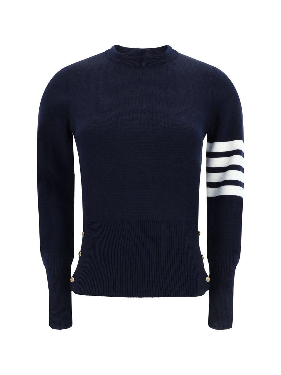 Thom Browne 100% Virgin Wool sweater in navy