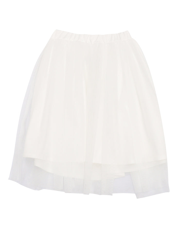 SATIN TULLE SKIRT White
