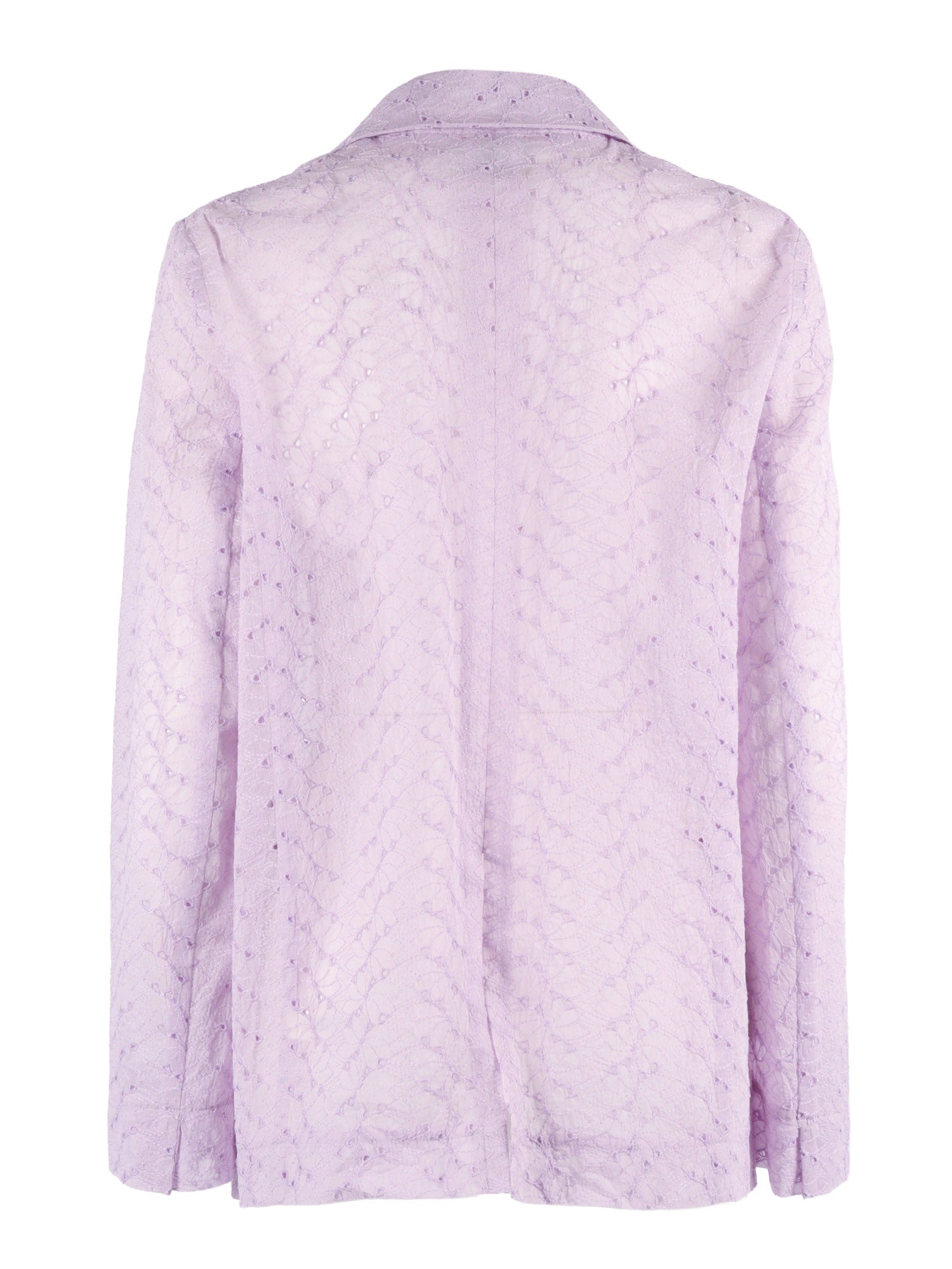 Muslin Jacket With Broderie Anglaise Embroidery Purple Cotton Lining