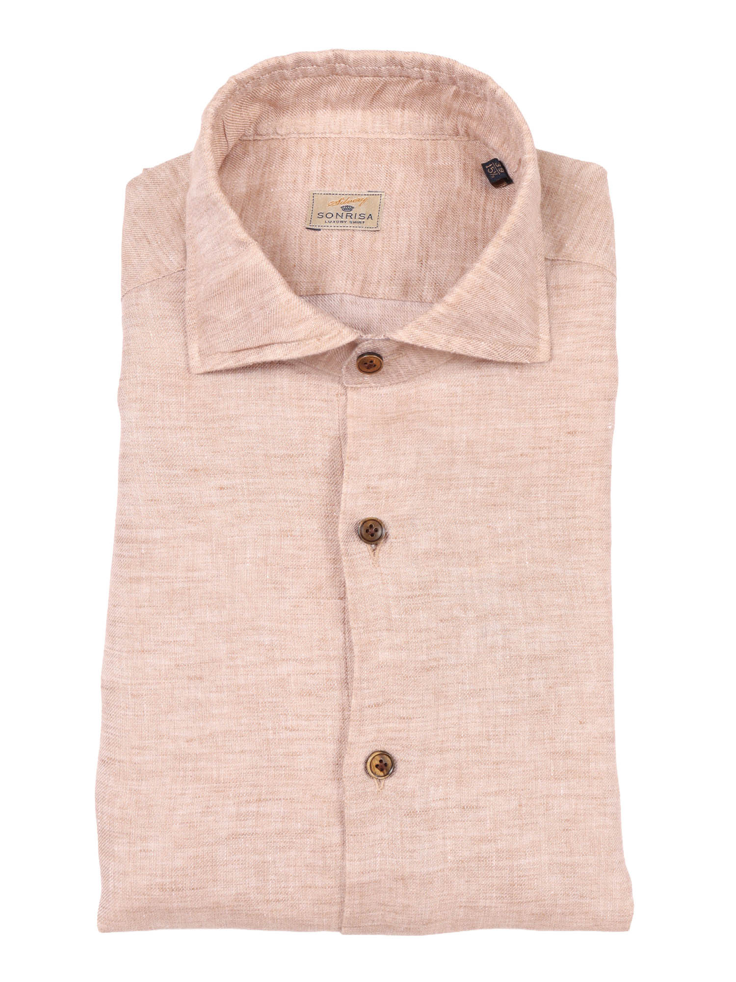 Mens Shirt Beige Cotton