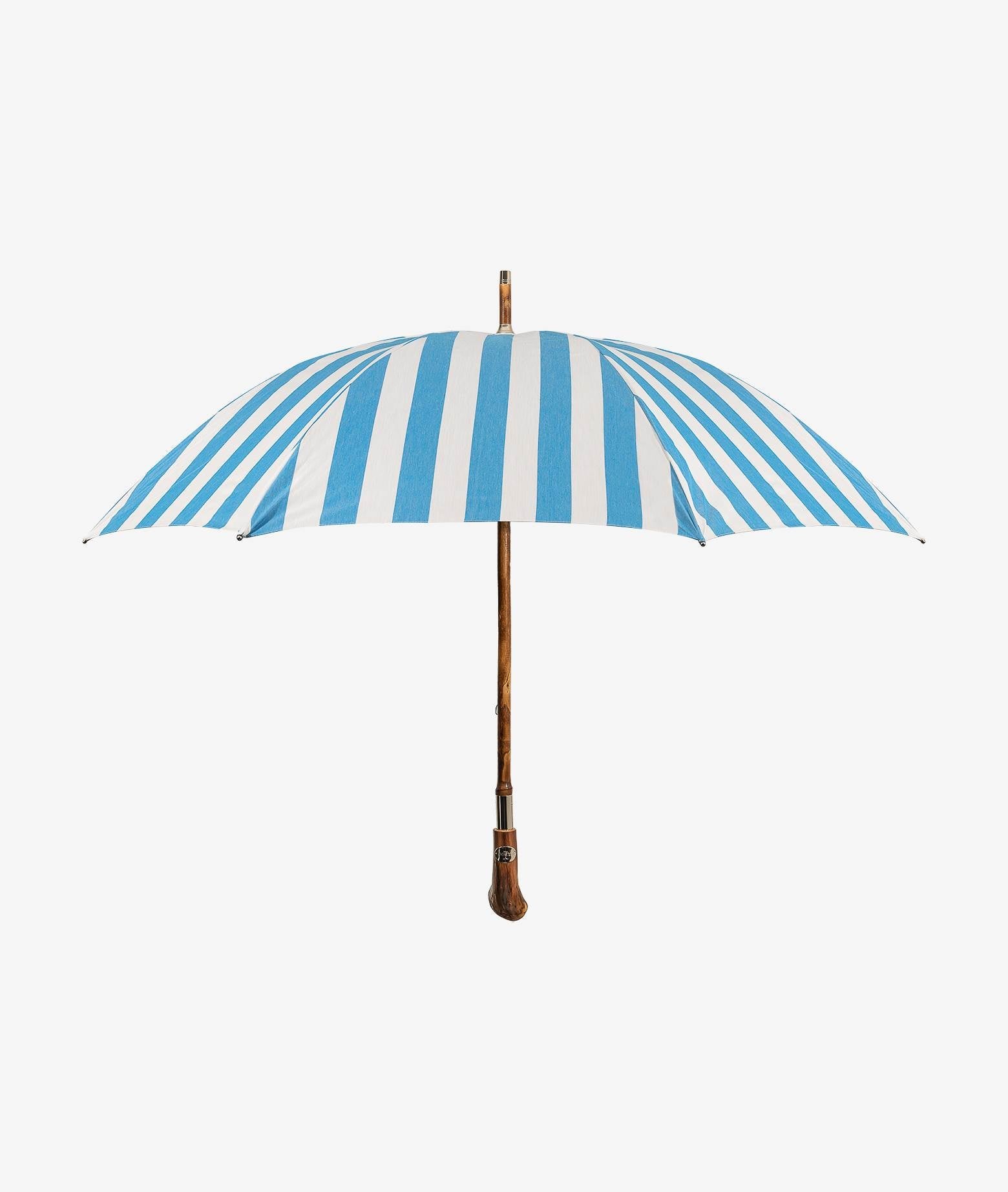 Umbrella Pic Nic Lightblue Chestnut Handle
