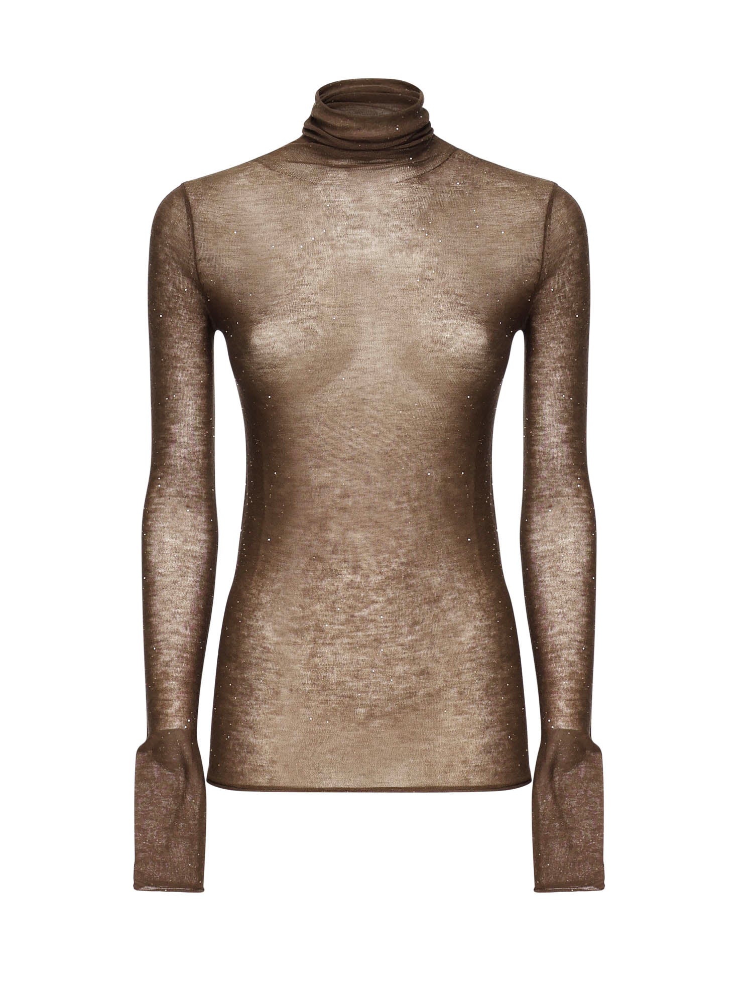Pinko Sweaters Brown Wool