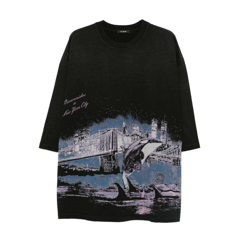 T-Shirt Willy Chavarria Black Cotton: 100. T-shirts