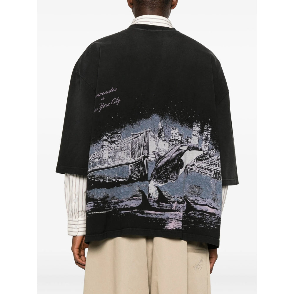 T-Shirt Willy Chavarria Black Cotton: 100. T-shirts