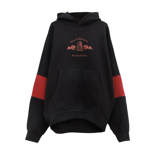 Willy Chavarria Two-Tone Sweatshirt Black/red Fabric: 100