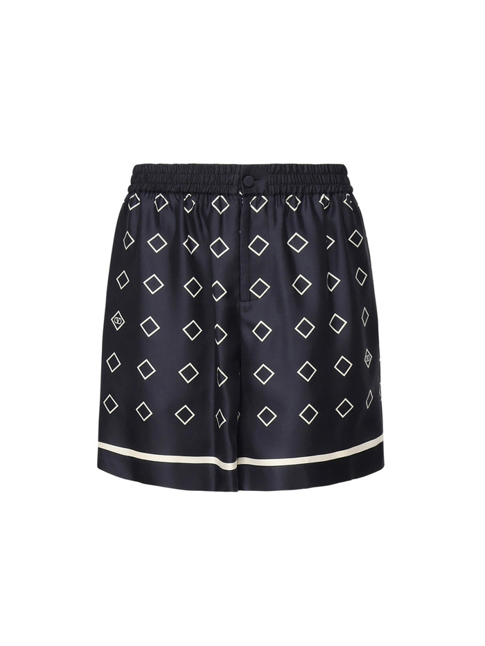 Valentino Garavani Shorts Blue/butter Silk