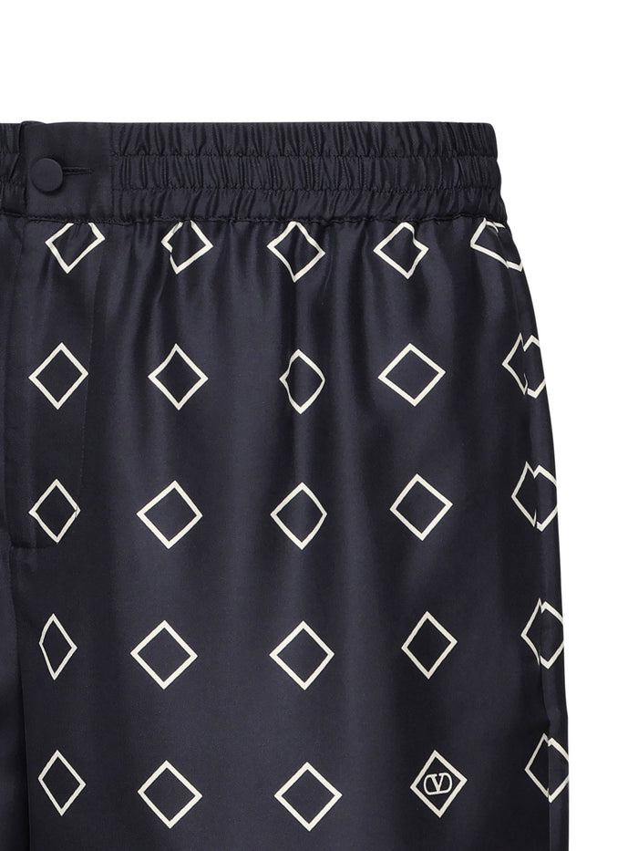 Valentino Garavani Shorts Blue/butter Silk