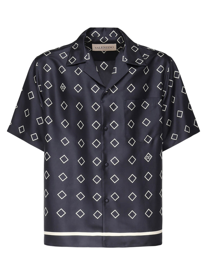 Valentino Garavani Shirts Blue/butter Silk