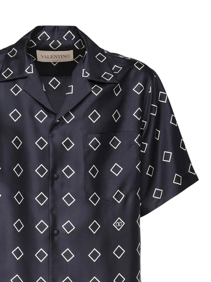 Valentino Garavani Shirts Blue/butter Silk