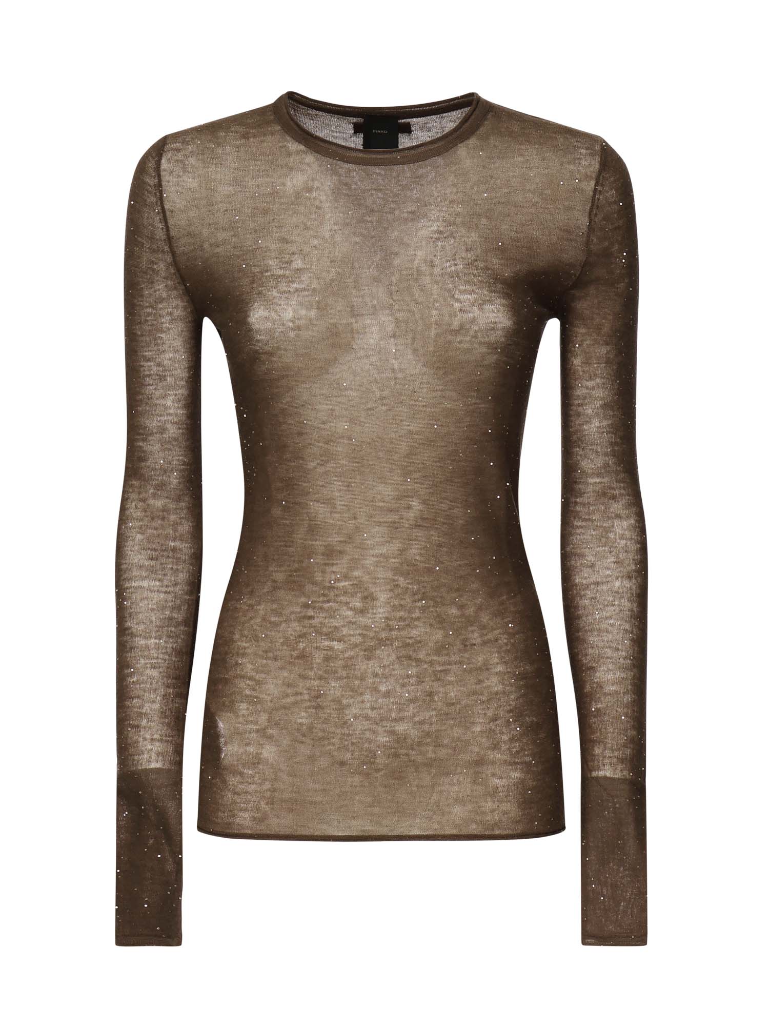 Pinko Sweaters Brown Wool Polyester