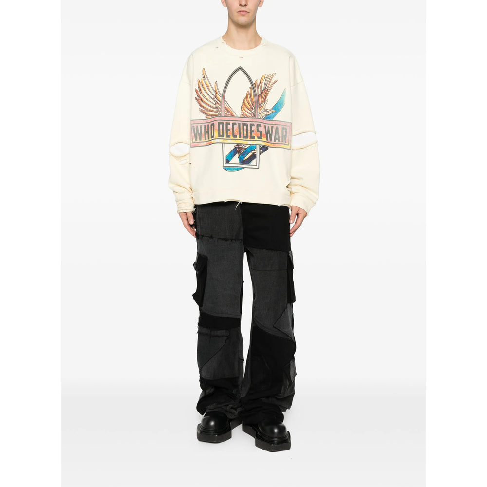 Sweater Who Decides War Yellow Cotton: 100