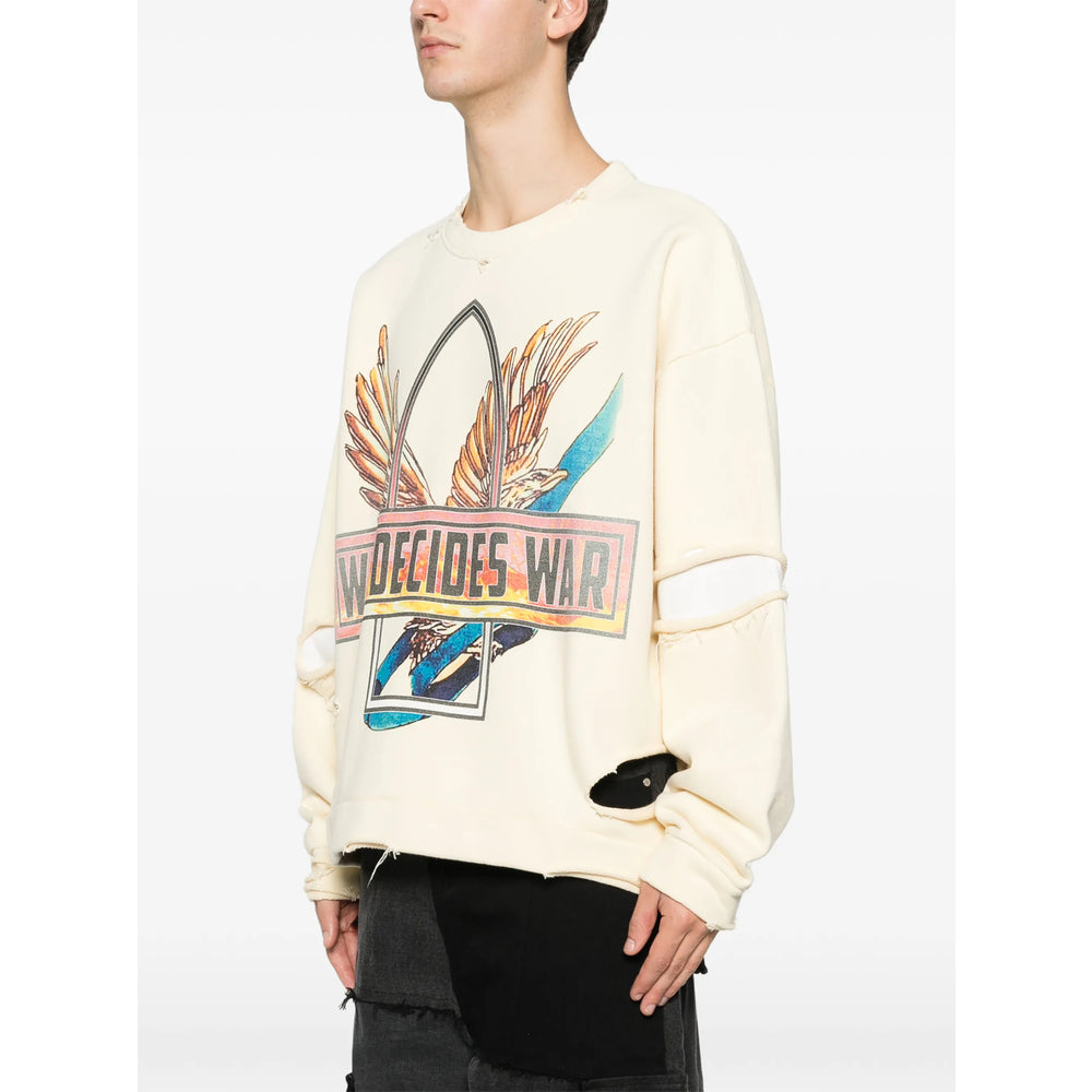 Sweater Who Decides War Yellow Cotton: 100