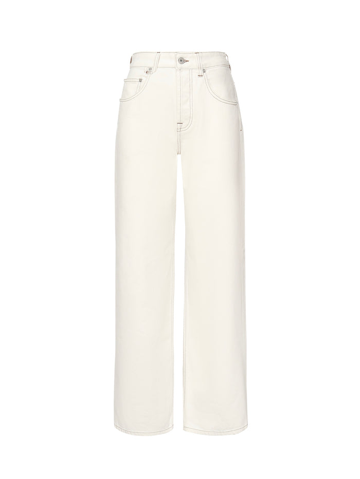 Jacquemus Jeans Off-white/tabac Cotton