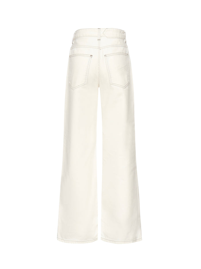 Jacquemus Jeans Off-white/tabac Cotton