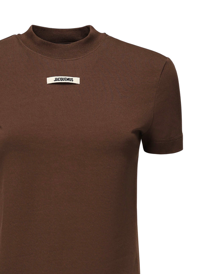 Jacquemus T-Shirts And Polos Dark Brown Cotton Elastane