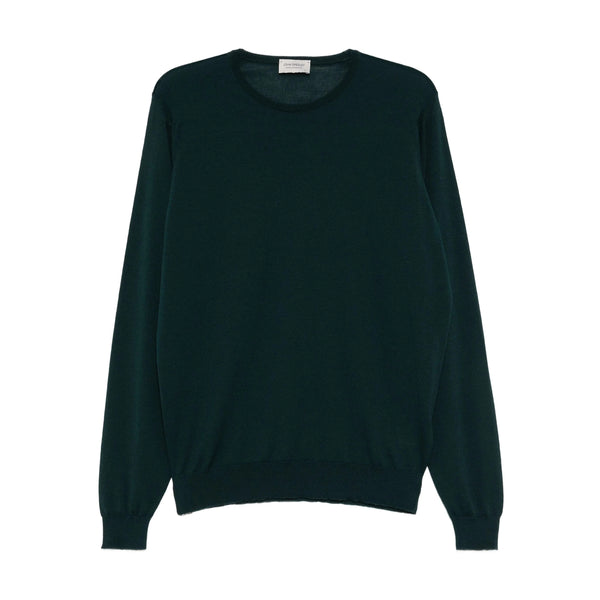 Dark Green Merino Round-Neck Sweater
