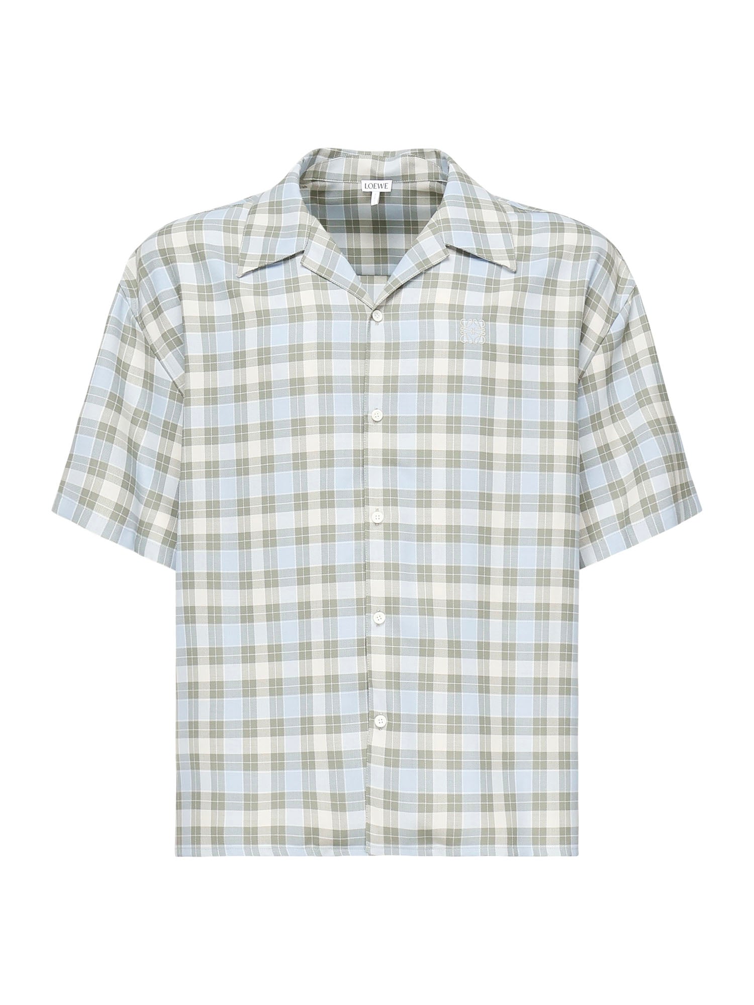 Loewe Shirts Light Blue/white Polyester/wool