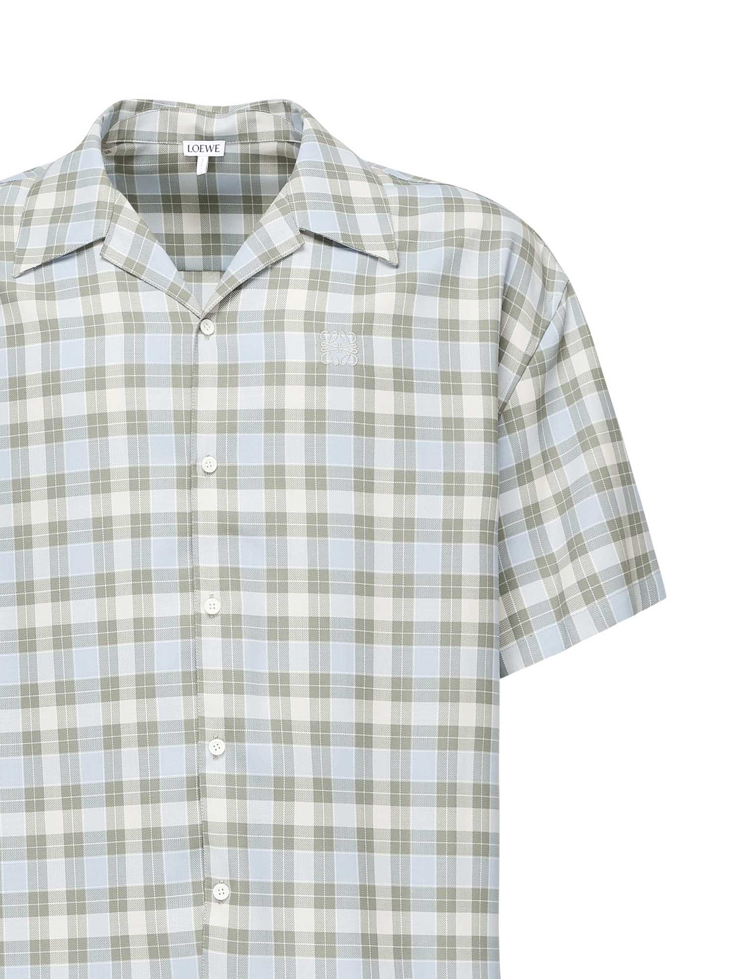 Loewe Shirts Light Blue/white Polyester/wool