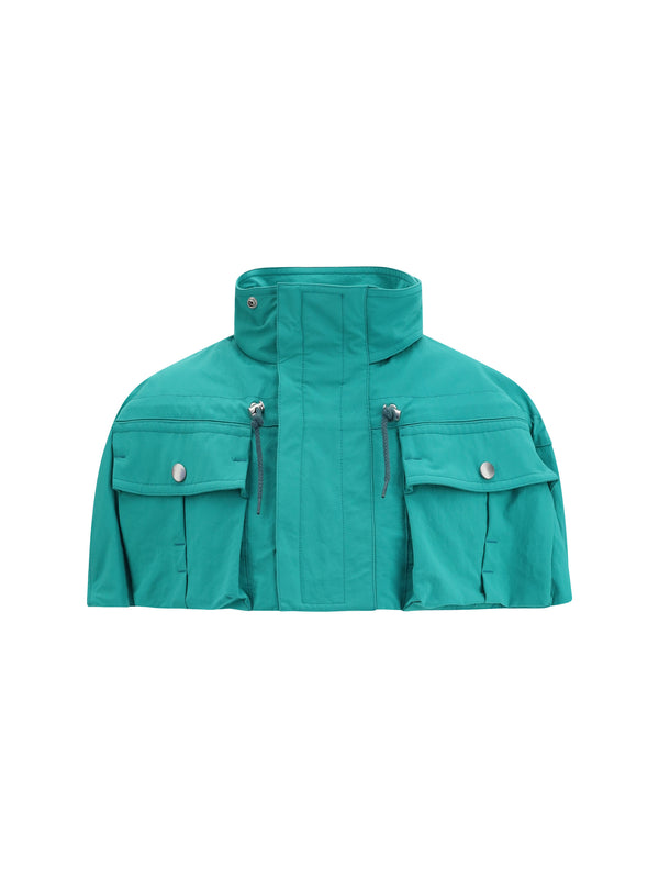 Prada 100% Nylon cape in green