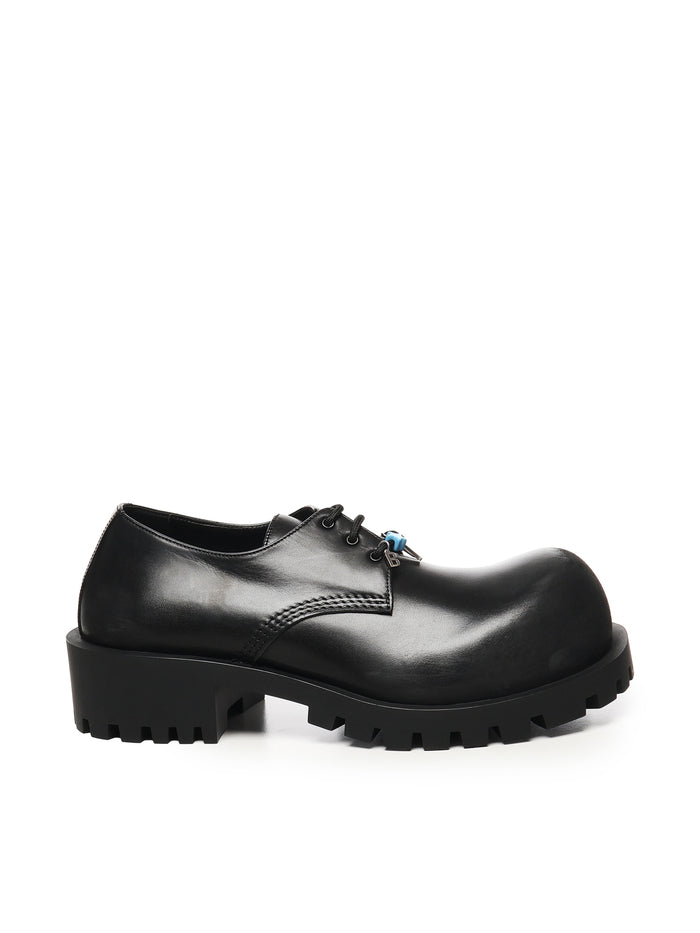 Balenciaga Flat Shoes Black Bull Leather