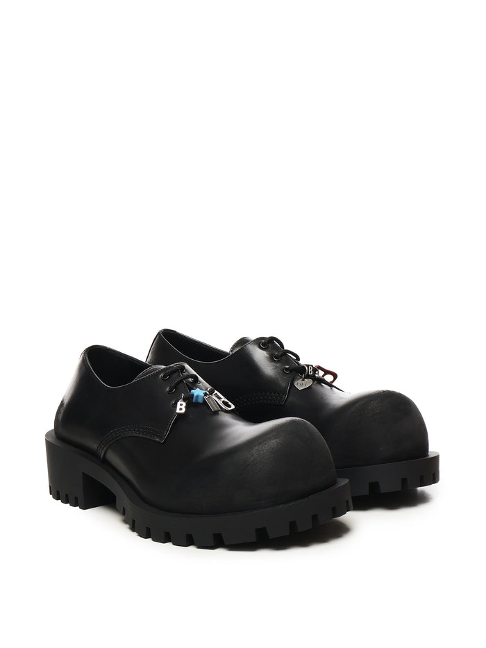 Balenciaga Flat Shoes Black Bull Leather