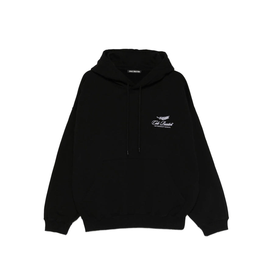 Sweatshirt With Logo Detail And Hood Black Cotton: 100
