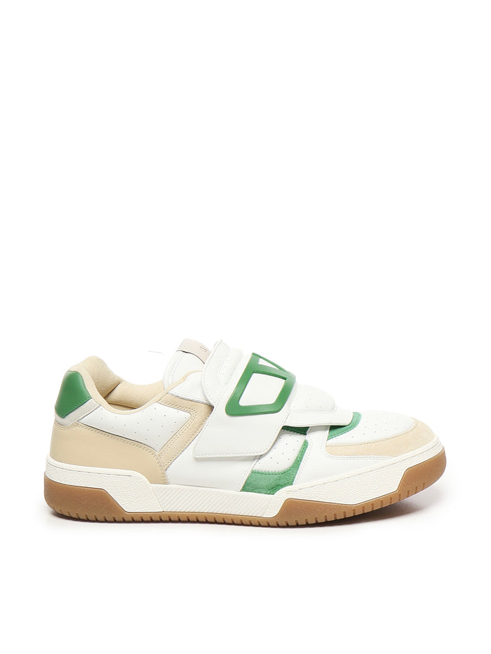 Valentino Garavani Sneakers White, Shell, Green Calfskin