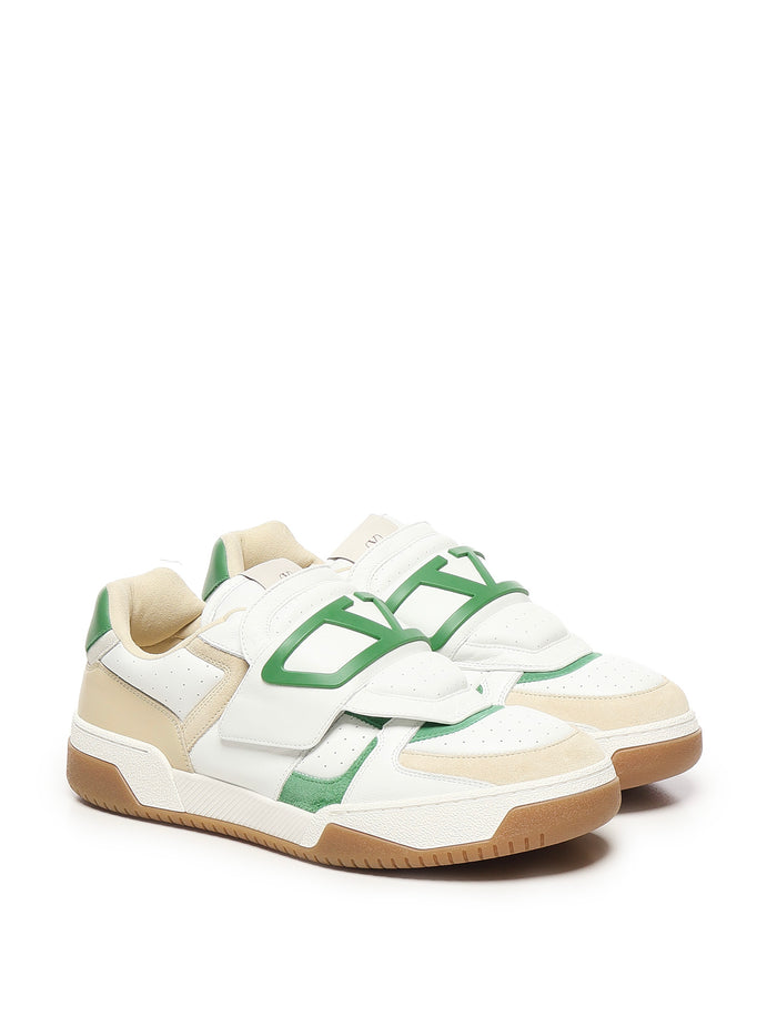 Valentino Garavani Sneakers White, Shell, Green Calfskin