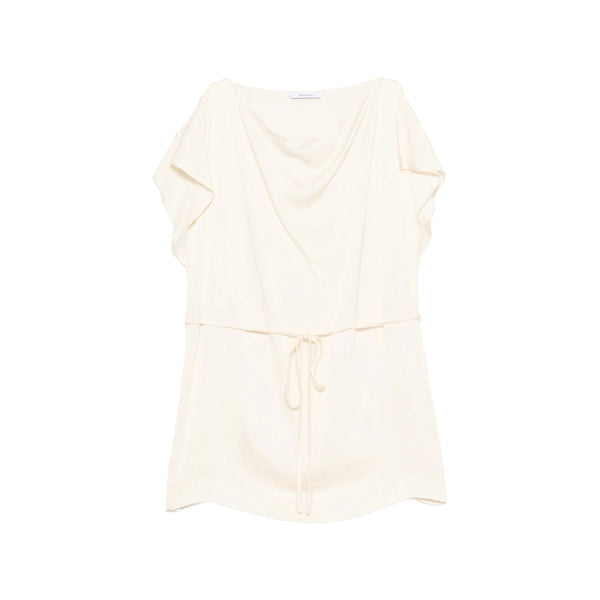 Pearl Beige Tie Detail Blouse Neutrals Rayon: 70. Blouses