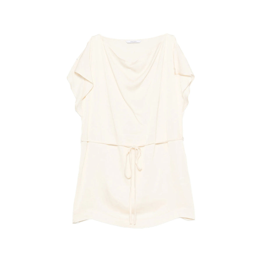 Pearl Beige Tie Detail Blouse Neutrals Rayon: 70. Blouses