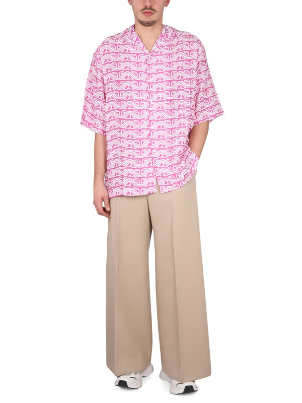Monogram Waved Shirt Fuchsia Viscose