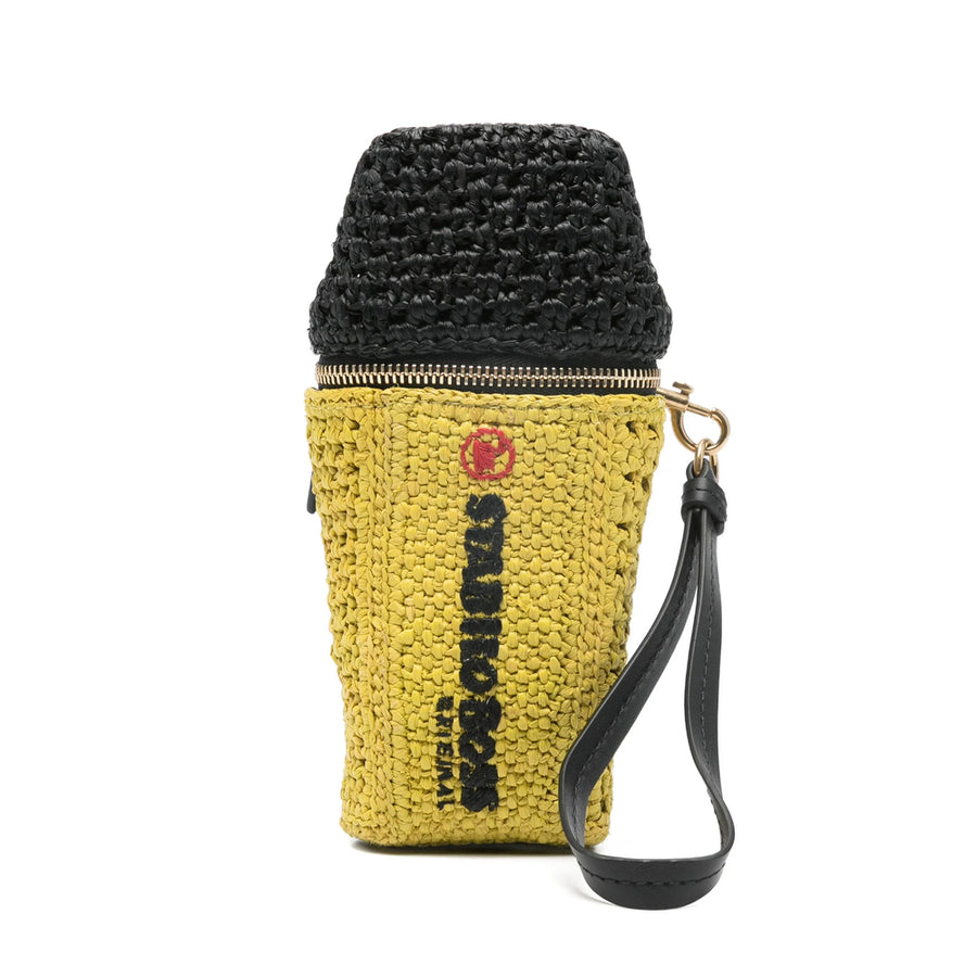 Woven Design Small Leather Goods Yellow/black Raffia: 100. Wallets & Purses