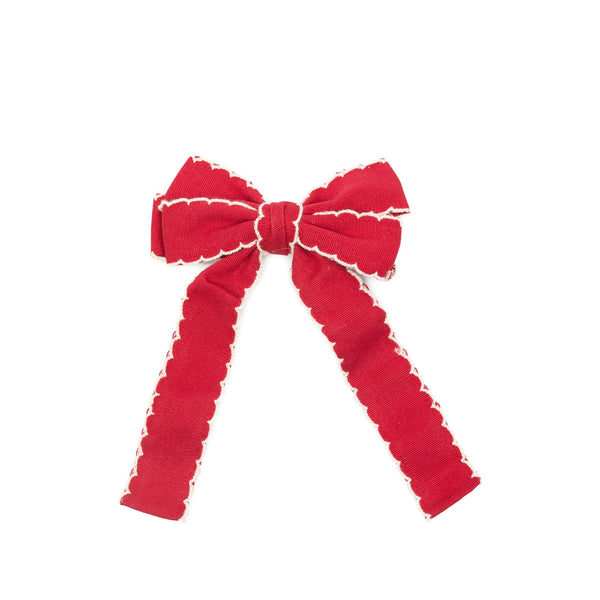 Hair Accessory With Scalloped Trim Red Brass: 100