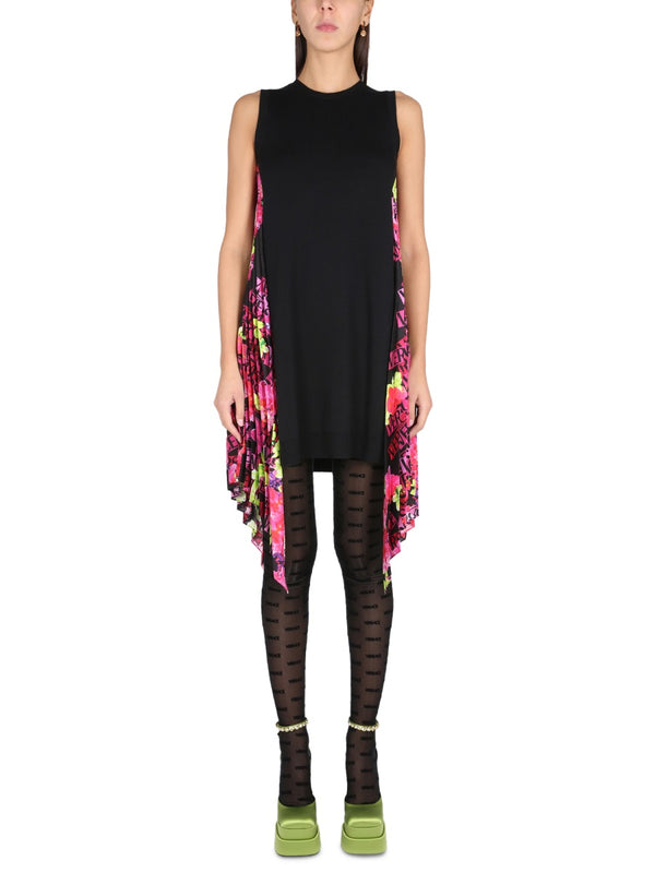 Orchid Logo Dress Black Virgin Wool