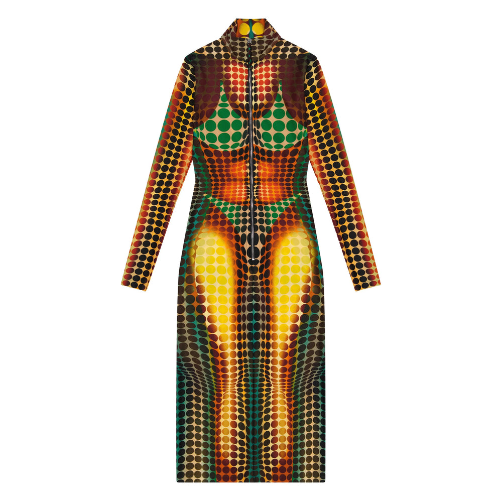 Dress Jean Paul Gaultier Yellow/red Polyamide: 80