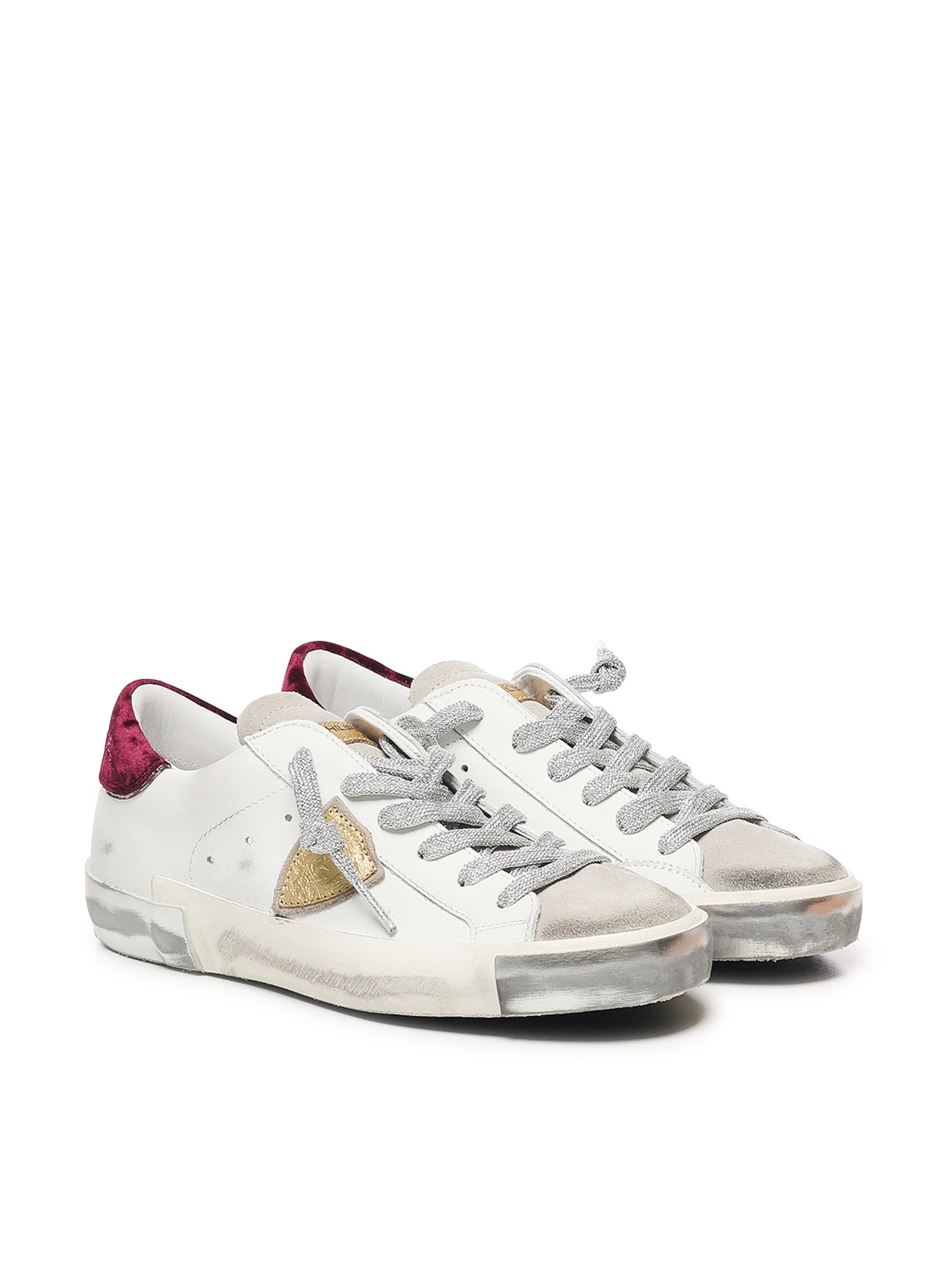 Philippe Model Sneakers White/bordeaux Goatskin