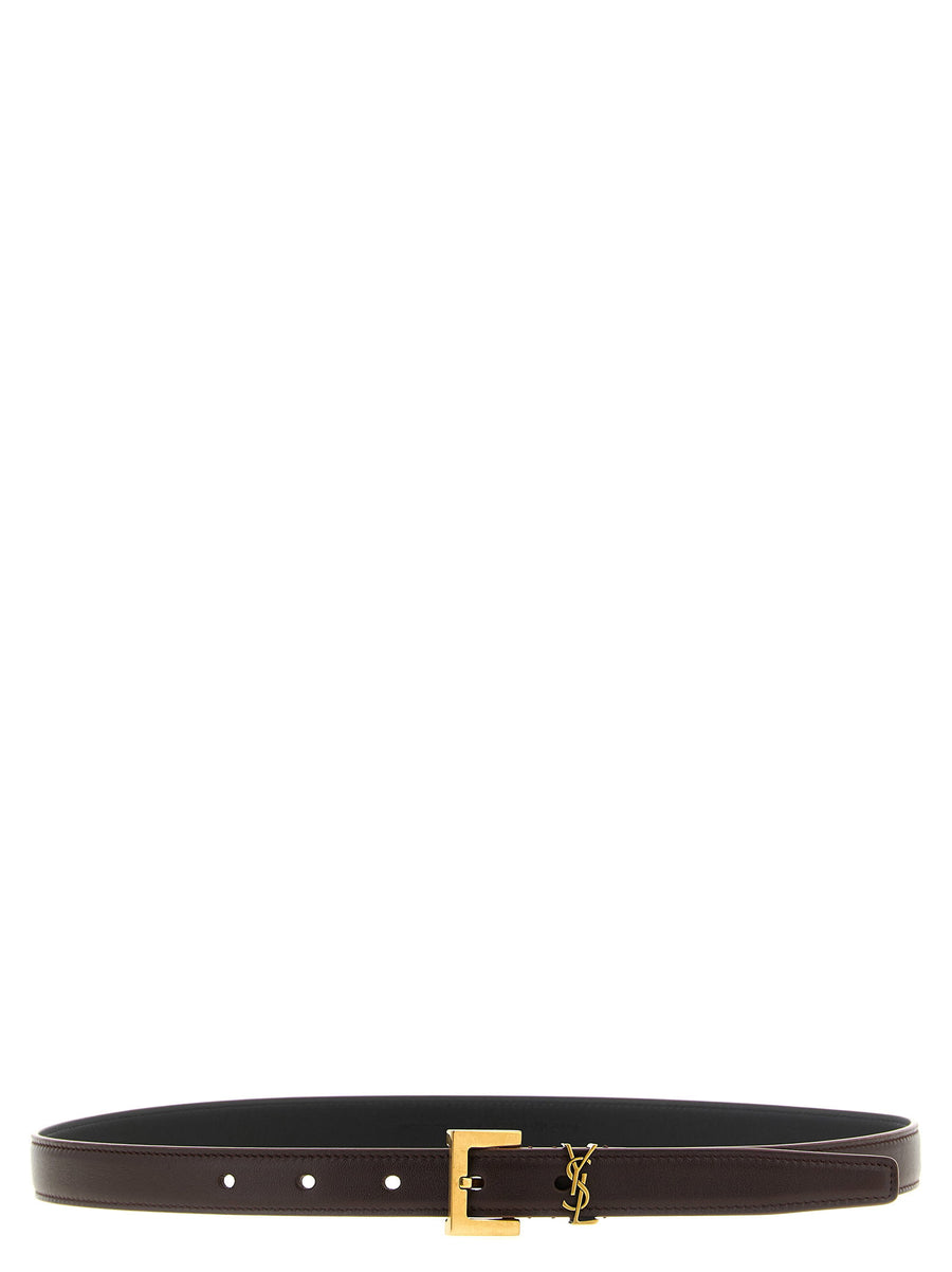 Saint Laurent Cassandre Belt — Brown