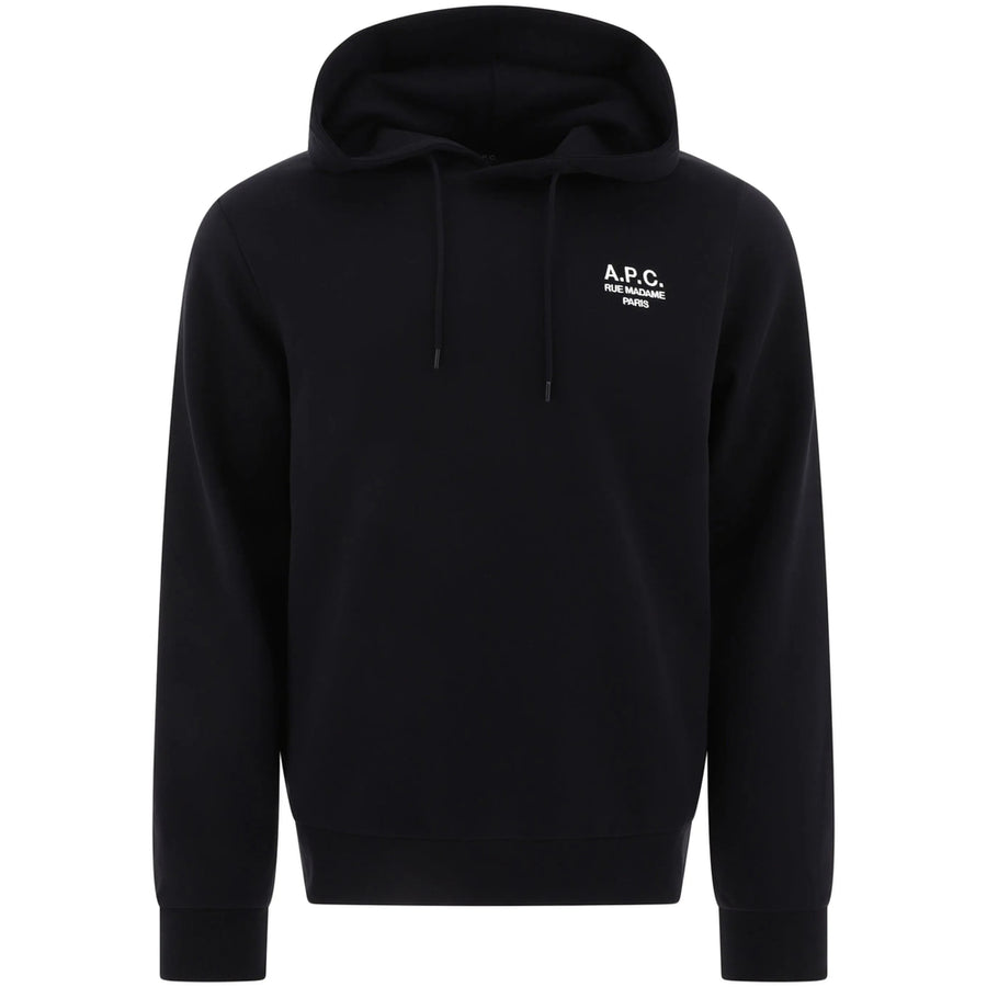 Drawstring Hood Sweatshirt With Logo Print Black Fabric: 99