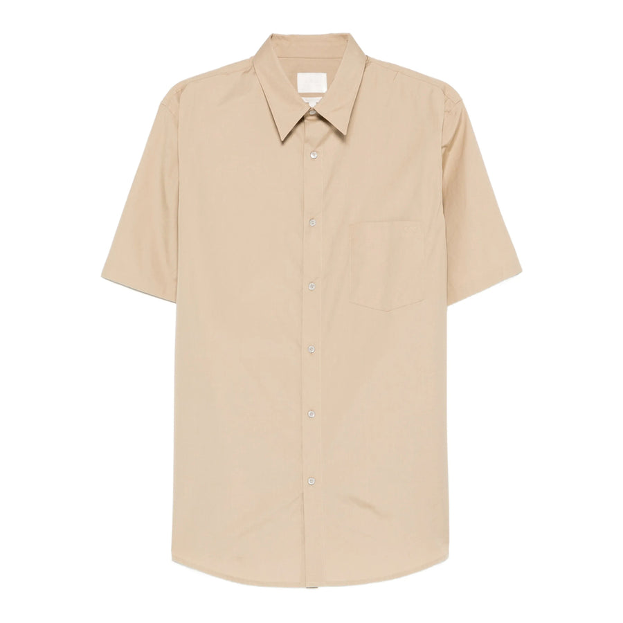 Beige Button-Up Shirt With Chest Pocket Neutrals Cotton: 100