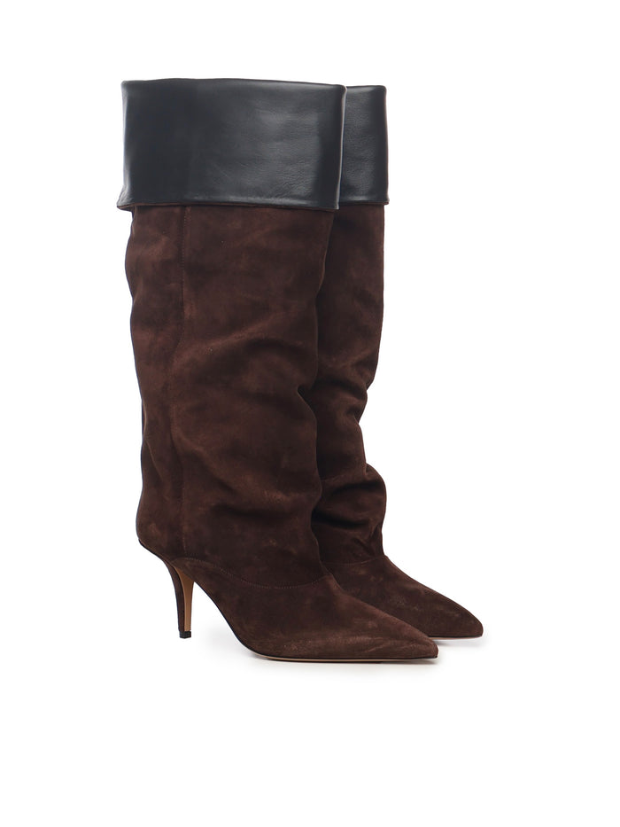Paris Texas Boots Chocolate/black Calfskin