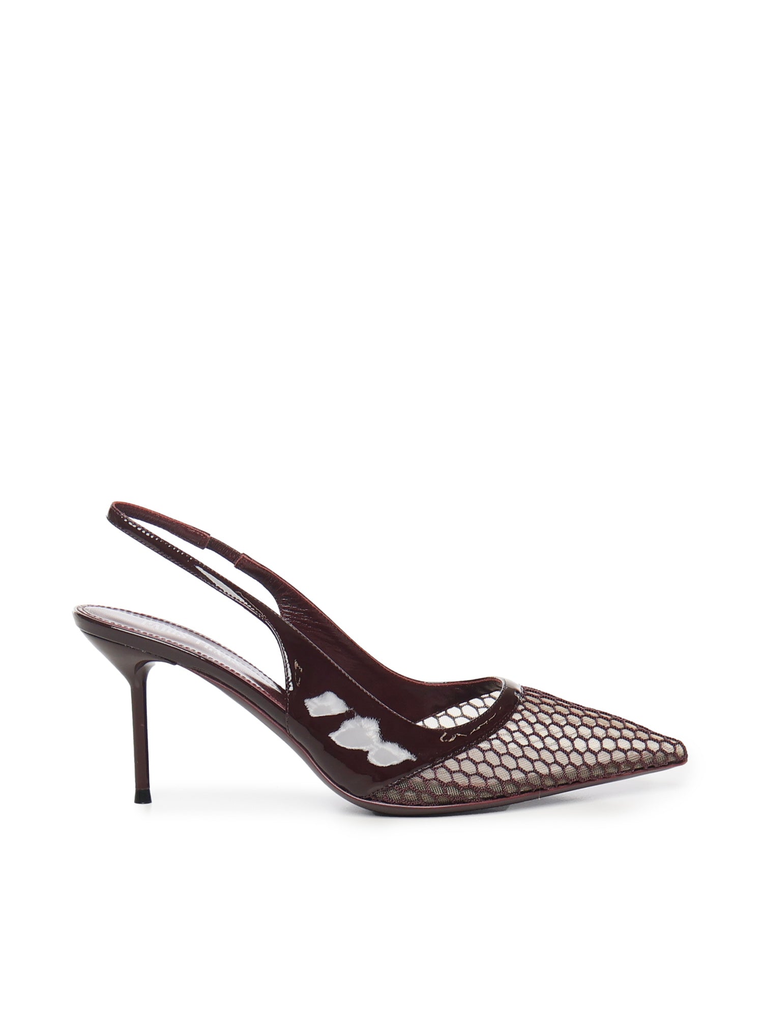 Paris Texas With Heel Rouge Noir Mesh/patent Leather