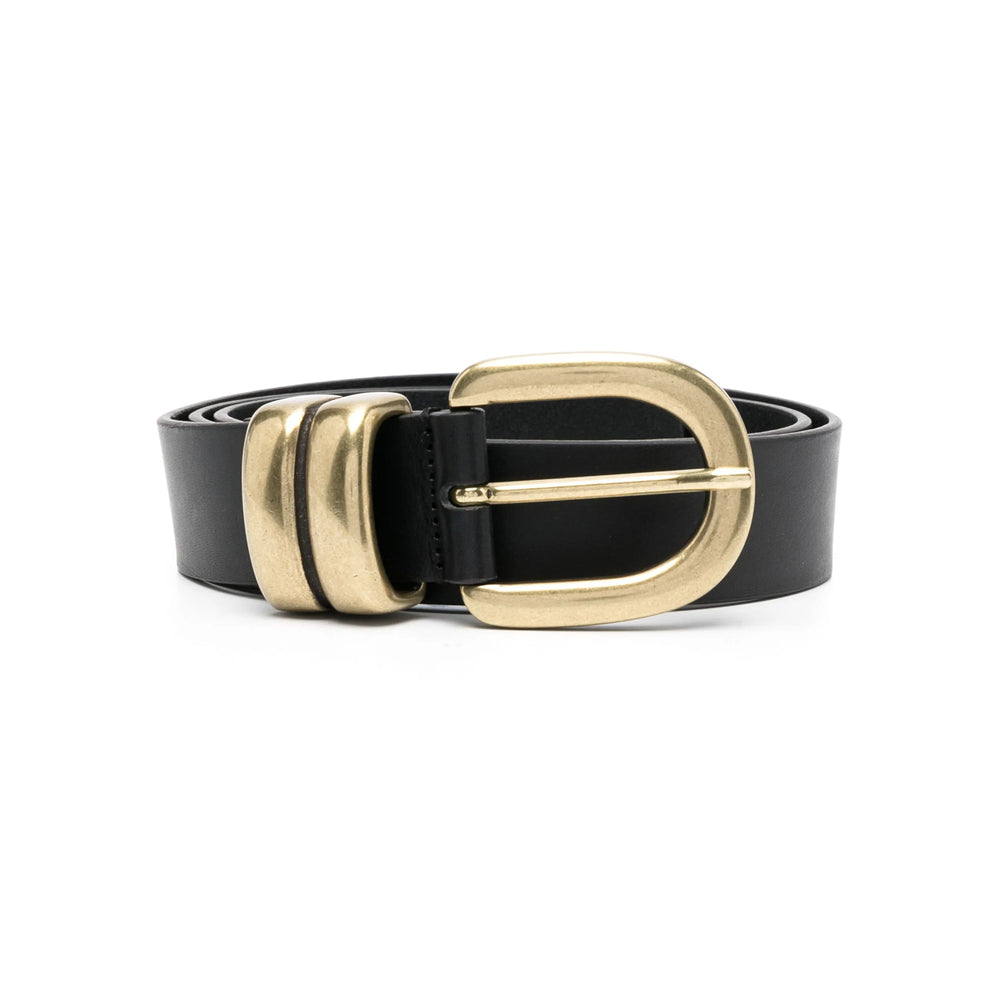 Belt By Malene Birger Black Calf Leather: 100