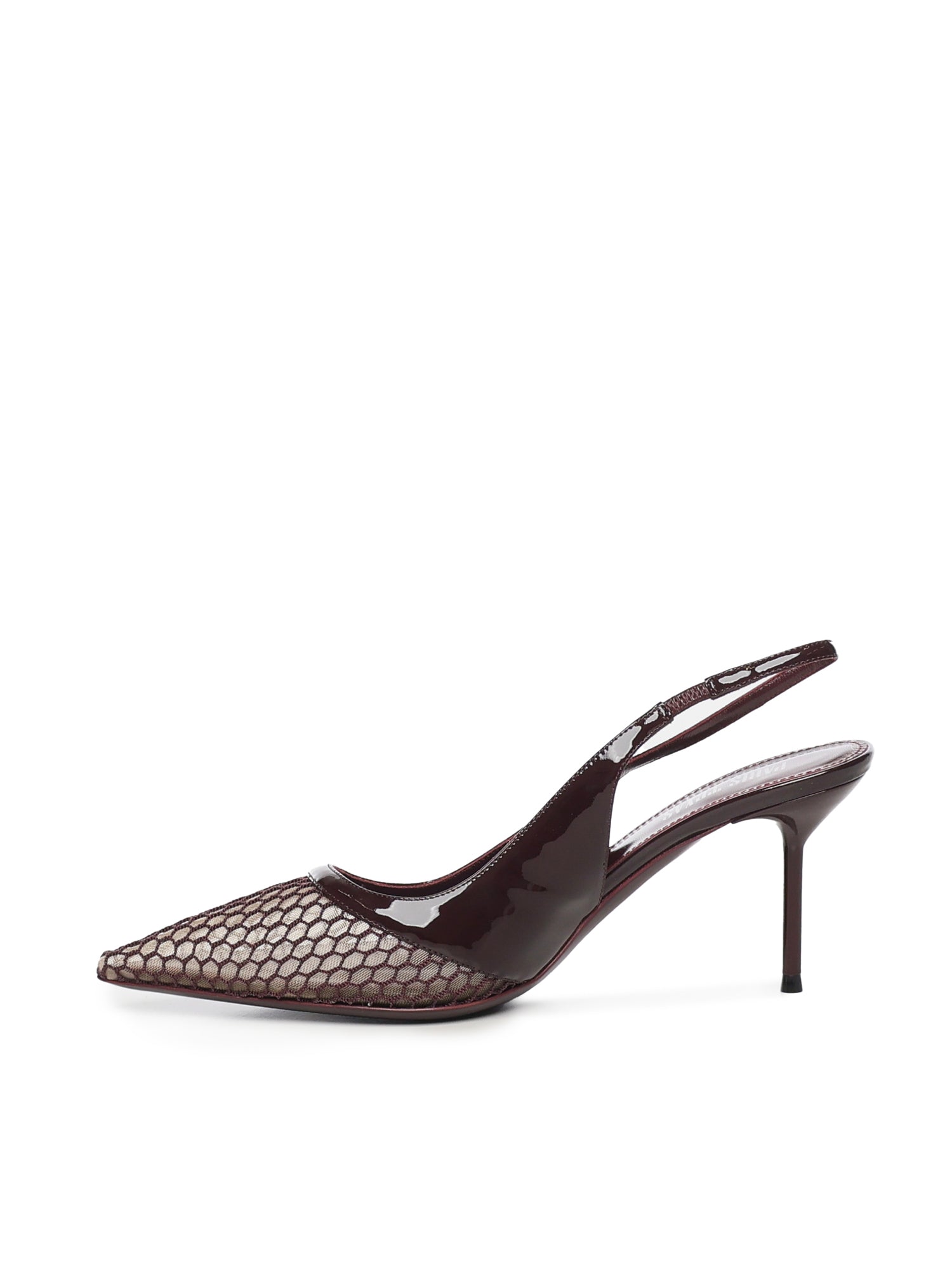 Paris Texas With Heel Rouge Noir Mesh/patent Leather