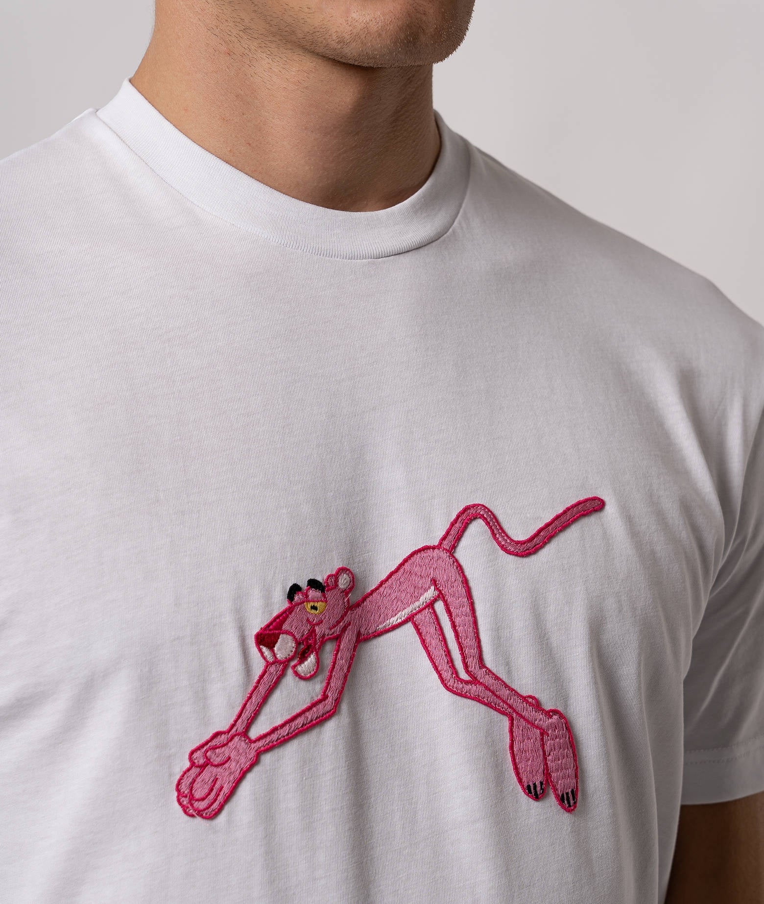 T-Shirt Pink Panther Black Round Neck