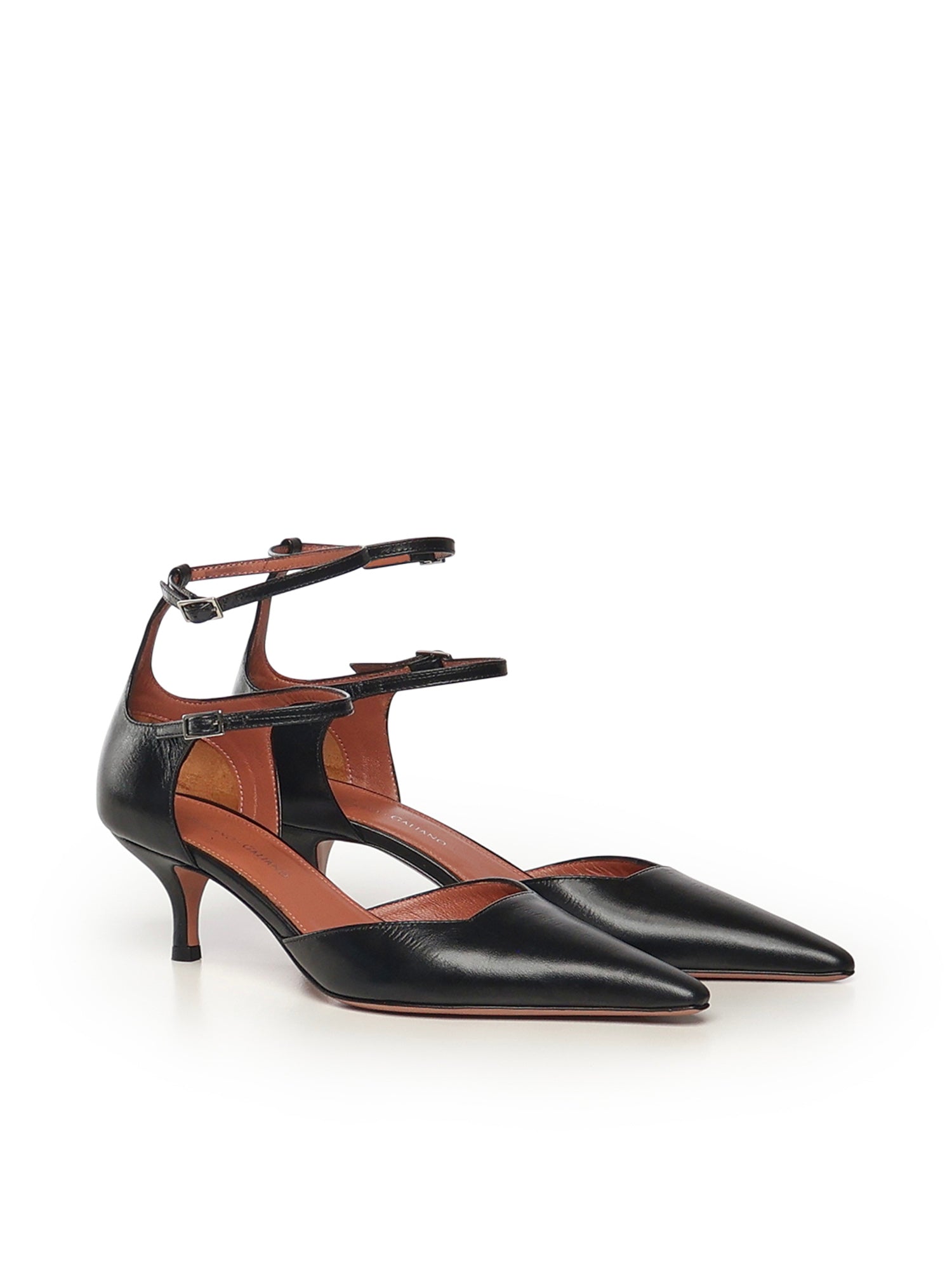 Giuliano Galiano With Heel Black Calfskin
