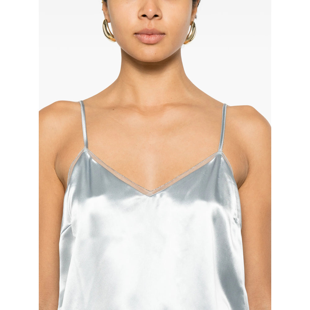 Top Fabiana Filippi Blue Lining Silk: 10. Tops