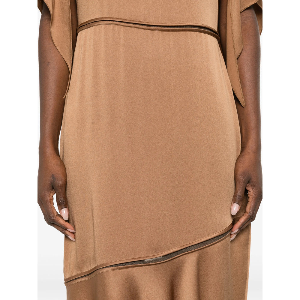 Dress Fabiana Filippi Brown Polyamide: 100