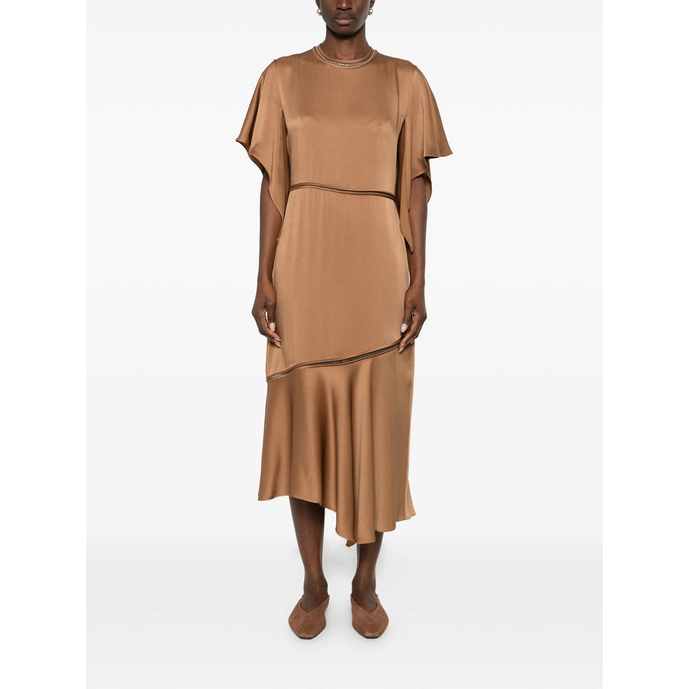 Dress Fabiana Filippi Brown Polyamide: 100